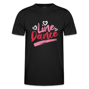 Linedance Linedancing Country Fan - Cadeau - T-shirt sport Homme - noir - Devant - AI Model Male 178 dark (178cm)