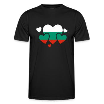 Bulgarien Flagge Bulgarische Fahne Goldstrand - Männer Funktions-T-Shirt - Schwarz - Vorne - AI Model Male 178 dark (178cm)
