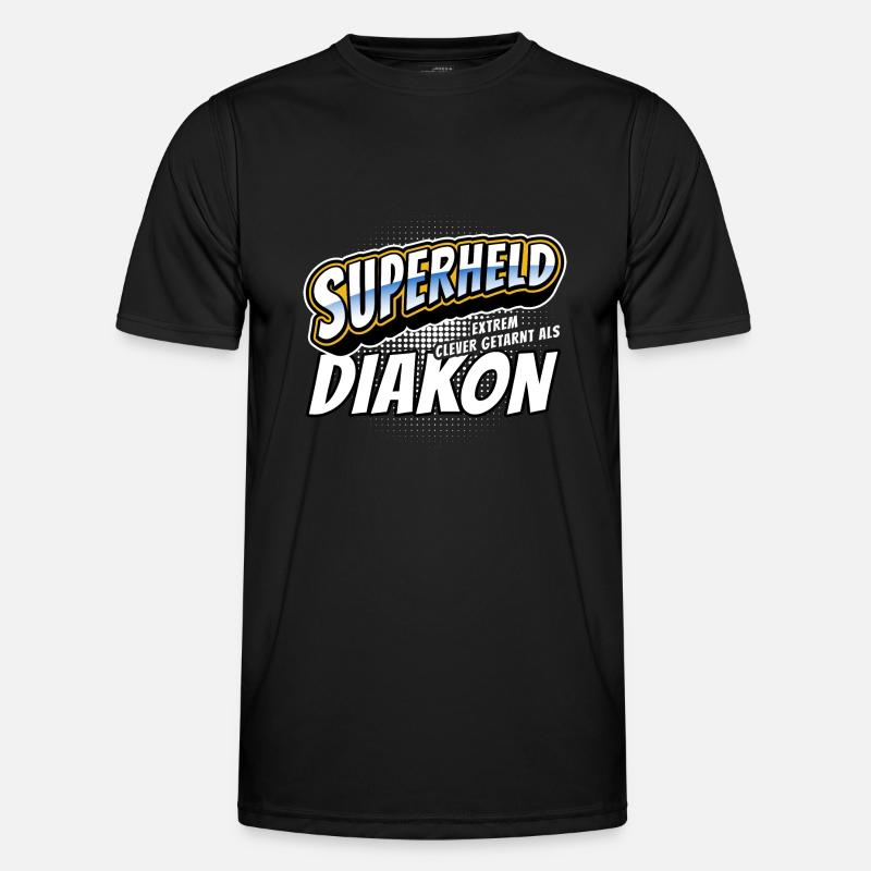 Superheld, clever getarnt als Diakon - Männer Funktions-T-Shirt - Schwarz