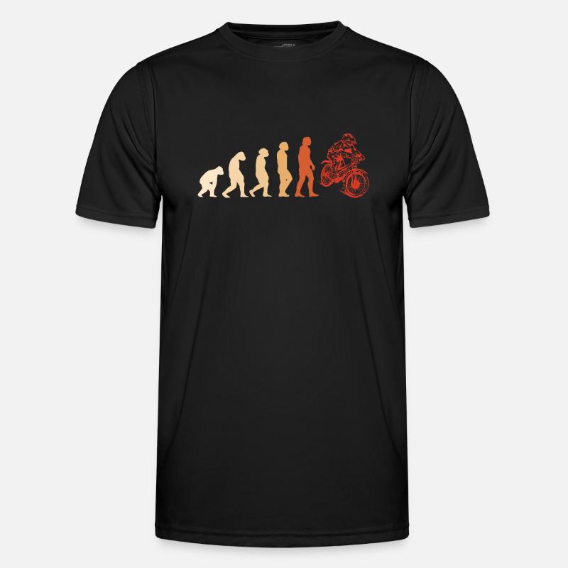 Biker Evolution Mountain Biking - Männer Funktions-T-Shirt - Schwarz