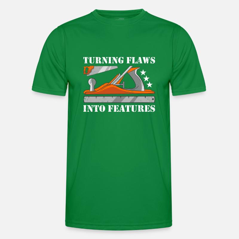 Carpenter Turning Flaws Into Features Woodworking Männer Funktions-T-Shirt