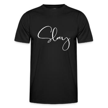 Slay - mot de jeunesse - T-shirt sport Homme - noir - Devant - AI Model Male 178 dark (178cm)
