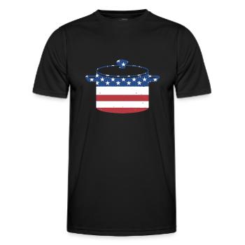 Cook Us Flag Cooking - Men's Functional T-Shirt - black - Front - AI Model Male 178 dark (178cm)