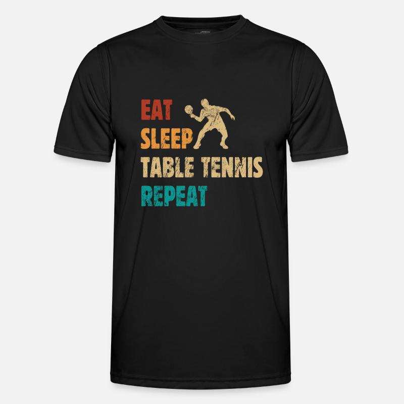 Eat - Sleep - Table Tennis - Repeat - Men's Functional T-Shirt - black