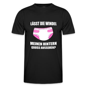 ABDL Mädchen Windel Diaper Geschenk - Männer Funktions-T-Shirt - Schwarz - Vorne - AI Model Male 178 dark (178cm)
