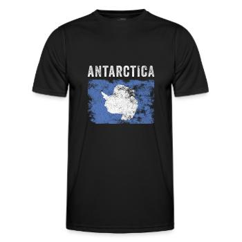 Antarktis-Flagge Vintage - Flagge der Antarktis - Männer Funktions-T-Shirt - Schwarz - Vorne - AI Model Male 178 dark (178cm)