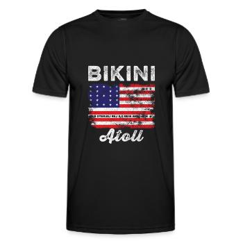 Bikini Atoll Flagge Distressed Bikini Flagge - Männer Funktions-T-Shirt - Schwarz - Vorne - AI Model Male 178 dark (178cm)