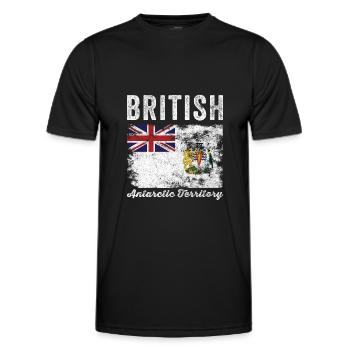 British Antarctic Territory Flag - Men's Functional T-Shirt - black - Front - AI Model Male 178 dark (178cm)