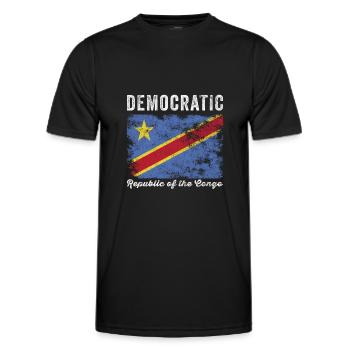 Democratic Republic of the Congo Flag - Men's Functional T-Shirt - black - Front - AI Model Male 178 dark (178cm)