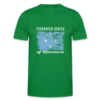 Drapeau des États fédérés de Micronésie - T-shirt sport Homme - vert - Devant - AI Model Male 178 dark (178cm)