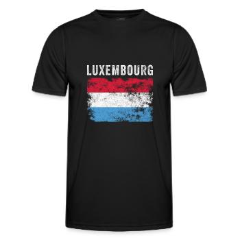 Luxembourg Flag Distressed - Men's Functional T-Shirt - black - Front - AI Model Male 178 dark (178cm)