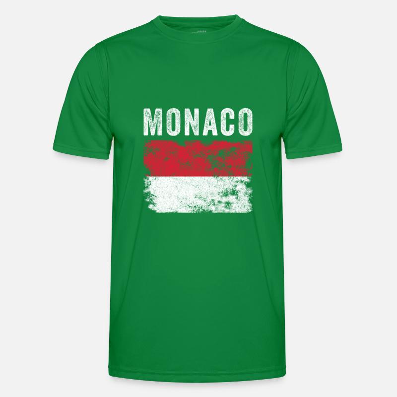 Monaco Flag Distressed - Drapeau monaquin T-shirt sport Homme