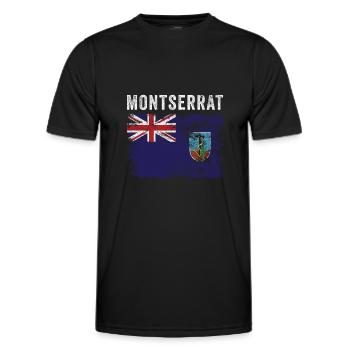Montserrat Flagge Distressed - Männer Funktions-T-Shirt - Schwarz - Vorne - AI Model Male 178 dark (178cm)