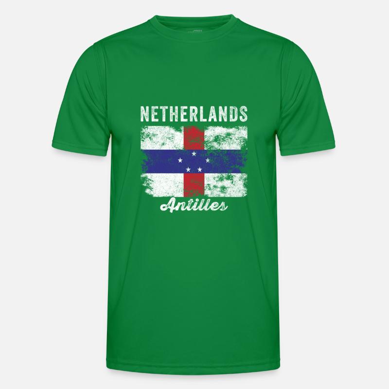 Netherlands Antilles Flag Distressed Men's Functional T-Shirt