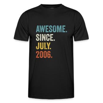 Génial depuis juillet 2006 16ème anniversaire - T-shirt sport Homme - noir - Devant - AI Model Male 178 dark (178cm)