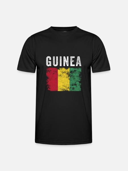 Guinea Flag Distressed - Guinean Flag - Men's Functional T-Shirt - black
