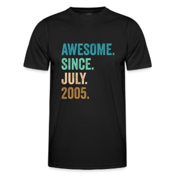 Génial depuis juillet 2005 17ème anniversaire - T-shirt sport Homme - noir - Devant - AI Model Male 178 dark (178cm)