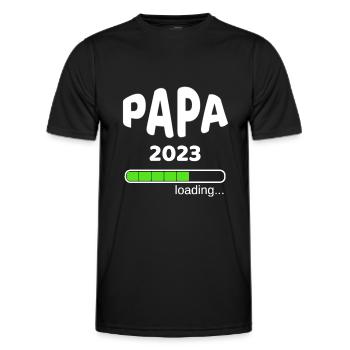 Papa 2023 Geburt Schwangerschaft Babypinkeln Idee - Männer Funktions-T-Shirt - Schwarz - Vorne - AI Model Male 178 dark (178cm)
