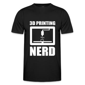 3D Nerd 3D Printing Nerd 3D Drucker Sprüche - Männer Funktions-T-Shirt - Schwarz - Vorne - AI Model Male 178 dark (178cm)