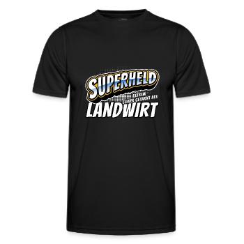 Superheld, clever getarnt als Landwirt - Männer Funktions-T-Shirt - Schwarz - Vorne - AI Model Male 178 dark (178cm)