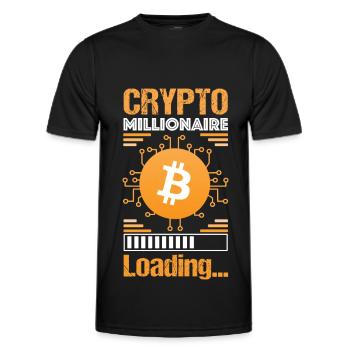 Bitcoin Crypto Millionaire - Männer Funktions-T-Shirt - Schwarz - Vorne - AI Model Male 178 dark (178cm)