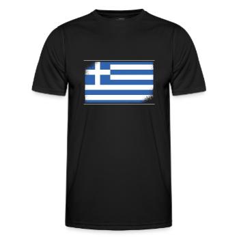 Drapeau de la Grèce Hellas Athènes Drapeau de la Grèce - T-shirt sport Homme - noir - Devant - AI Model Male 178 dark (178cm)