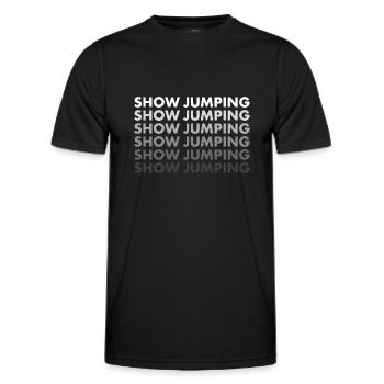 Jumper Show Jumping - Men's Functional T-Shirt - black - Front - AI Model Male 178 dark (178cm)