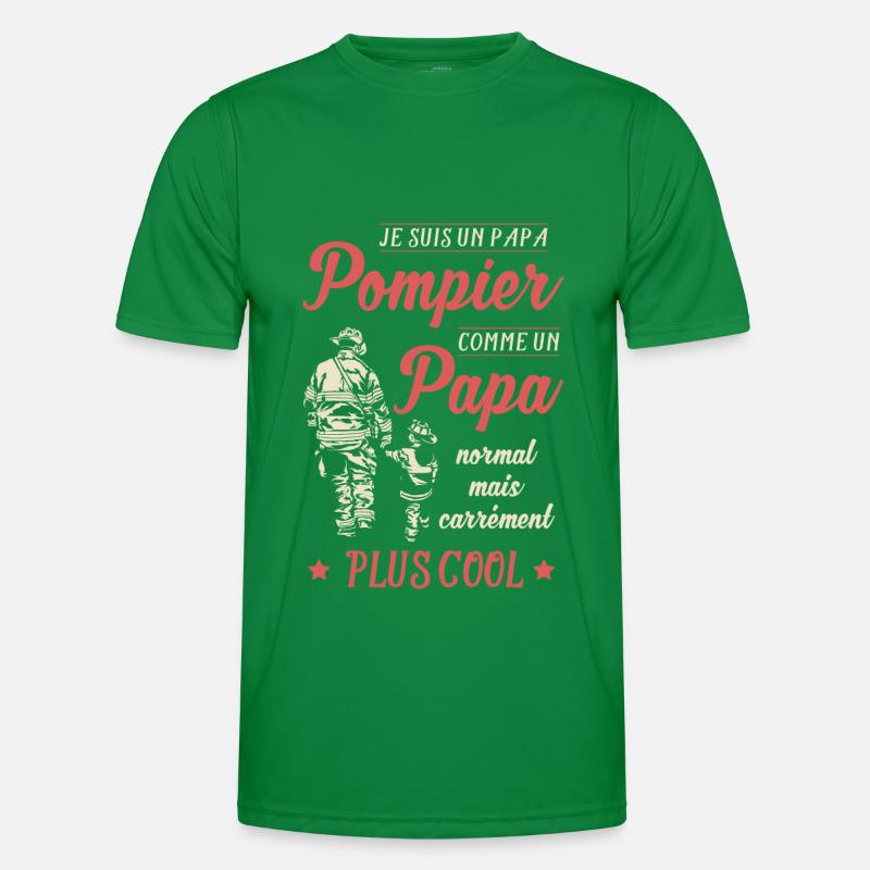 papa pompier plus cool T-shirt sport Homme