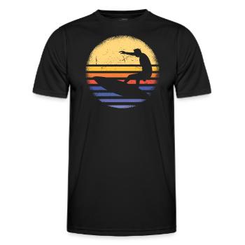 Sport Retro Sunset Surfing - Men's Functional T-Shirt - black - Front - AI Model Male 178 dark (178cm)