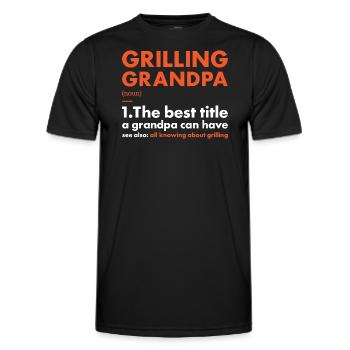 Griller Grandpa Definition Grilling - Men's Functional T-Shirt - black - Front - AI Model Male 178 dark (178cm)