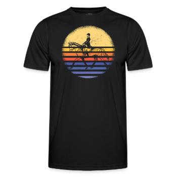 Rider Retro Sunset Cross Country - Männer Funktions-T-Shirt - Schwarz - Vorne - AI Model Male 178 dark (178cm)