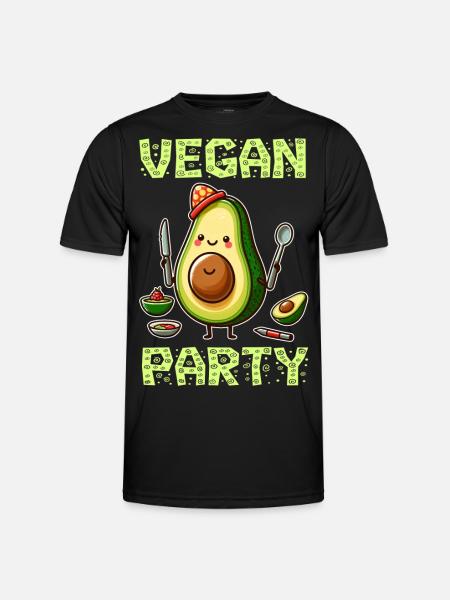 Vegane Avocado Essens-Party - Männer Funktions-T-Shirt - Schwarz