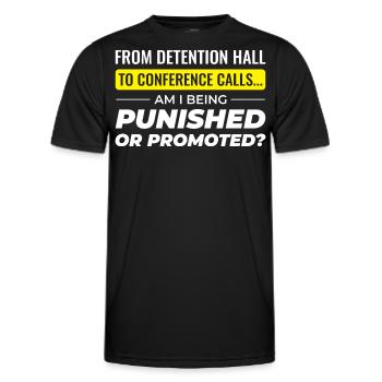 Work Memes Office-Humor Workplace Funny - Men's Functional T-Shirt - black - Front - AI Model Male 178 dark (178cm)