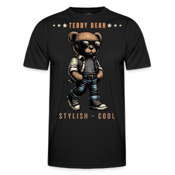Teddy Bear Stylish und Cool - Männer Funktions-T-Shirt - Schwarz - Vorne - AI Model Male 178 dark (178cm)