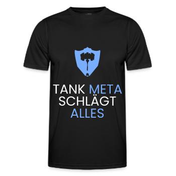 Tank Meta gewinnt - Männer Funktions-T-Shirt - Schwarz - Vorne - AI Model Male 178 dark (178cm)