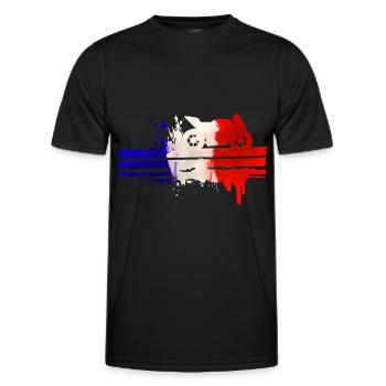 Motorcycle Motorsport France racing strip - Men's Functional T-Shirt - black - Front - AI Model Male 178 dark (178cm)