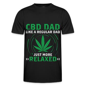 CBD papa | CBD Fleurs Cadeaux cannabis légal - T-shirt sport Homme - noir - Devant - AI Model Male 178 dark (178cm)