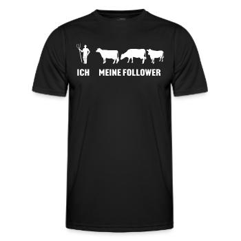 Ich Meine Follower Kühe Kuh - Männer Funktions-T-Shirt - Schwarz - Vorne - AI Model Male 178 dark (178cm)