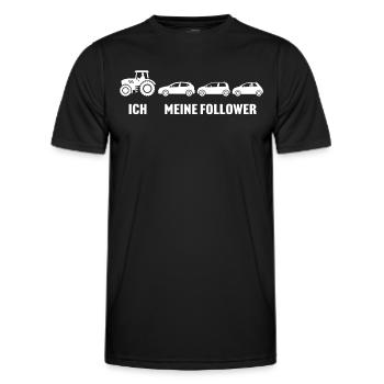 traktor ich meine follower trecker landwirt - Männer Funktions-T-Shirt - Schwarz - Vorne - AI Model Male 178 dark (178cm)