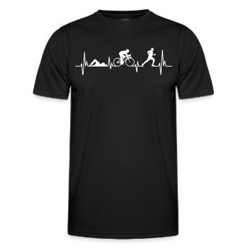 Triathlète de triathlon - T-shirt sport Homme - noir - Devant - AI Model Male 178 dark (178cm)