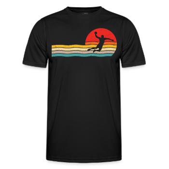 Handball retro handball player - Men's Functional T-Shirt - black - Front - AI Model Male 178 dark (178cm)