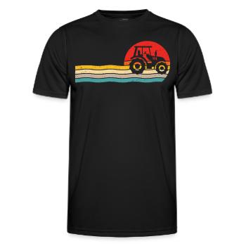 Retro t-shirt traktor für landwirt trecker - Männer Funktions-T-Shirt - Schwarz - Vorne - AI Model Male 178 dark (178cm)