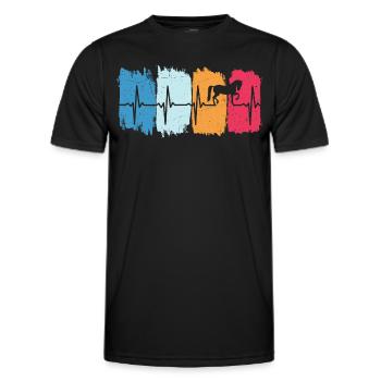 Cheval Retro Heartbeat Rider - T-shirt sport Homme - noir - Devant - AI Model Male 178 dark (178cm)