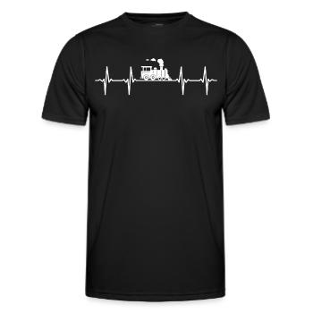Railway train driver heartbeat train driver - Men's Functional T-Shirt - black - Front - AI Model Male 178 dark (178cm)