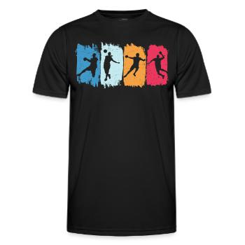 Handball player retro handball handball player - Men's Functional T-Shirt - black - Front - AI Model Male 178 dark (178cm)