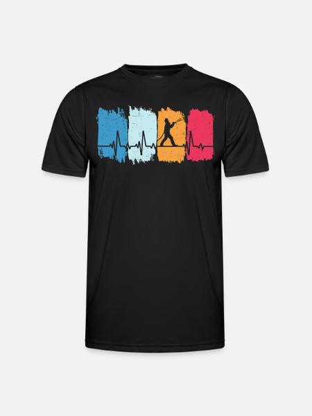 Fire Brigade Retro Heartbeat Firefighter - Men's Functional T-Shirt - black