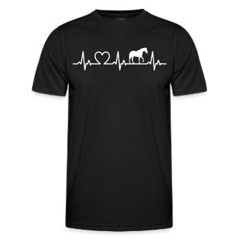 Pferd herzschlag reiterin t-shirt pferde - Männer Funktions-T-Shirt - Schwarz - Vorne - AI Model Male 178 dark (178cm)