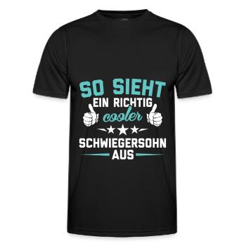Schwiegersohn Schwiegersöhne Geschenk Geschenkidee - Männer Funktions-T-Shirt - Schwarz - Vorne - AI Model Male 178 dark (178cm)