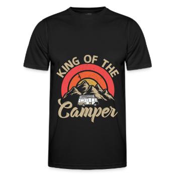 King Of The Camper | Camping gift camping - Men's Functional T-Shirt - black - Front - AI Model Male 178 dark (178cm)