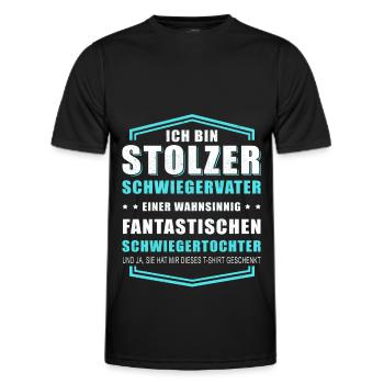 Schwiegervater Geschenk | Geburtstag Vatertag - Männer Funktions-T-Shirt - Schwarz - Vorne - AI Model Male 178 dark (178cm)